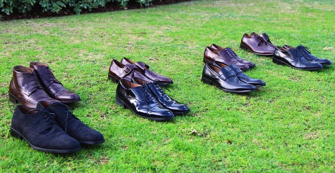 NOHARM® luxury shoes collection displayed on grass
