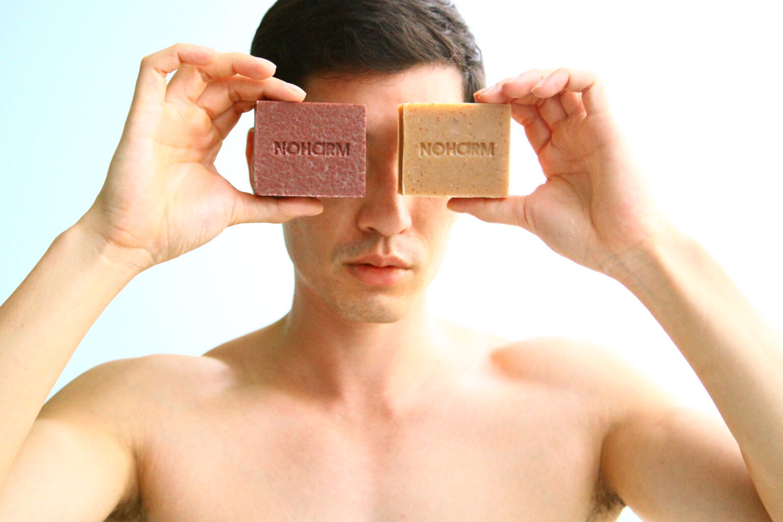 NOHARM® organic soap bars in different colors